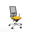 Horna sincro malla gris bali amarillo brazos blancos base aluminio  ruedas 65mm nailon