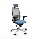 Horna sincro malla gris bali azul cielo brazos 2D base aluminio cabecero 2D ruedas 65mm nailon