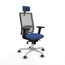 Horna sincro malla gris bali azul marino brazos 2D base aluminio cabecero 2D ruedas 65mm engomadas