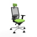 Horna sincro malla gris bali pistacho brazos 2D base blanca cabecero 2D ruedas 65mm nailon
