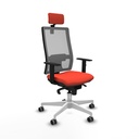 Horna sincro malla gris bali naranja oscuro brazos 1D base blanca cabecero 2D ruedas 65mm engomadas