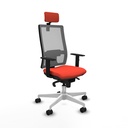 Horna sincro malla gris bali naranja oscuro brazos 1D base blanca cabecero 2D ruedas 65mm nailon
