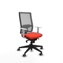 Horna sincro malla gris bali naranja oscuro brazos blancos base piramidal  ruedas 65mm engomadas