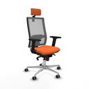 Horna sincro malla gris bali naranja brazos 2D base aluminio cabecero 2D ruedas 65mm engomadas