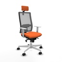 Horna sincro malla gris bali naranja brazos blancos base blanca cabecero 2D ruedas 65mm nailon