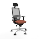 Horna sincro malla gris bali marrón brazos 1D base blanca cabecero fijo ruedas 65mm engomadas