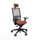 Horna sincro malla gris bali marrón brazos 3D base piramidal cabecero 2D ruedas 65mm nailon