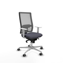 Horna sincro malla gris bali gris oscuro brazos blancos base aluminio  ruedas 65mm engomadas
