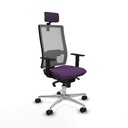 Horna sincro malla gris bali morado brazos 1D base aluminio cabecero 2D ruedas 65mm nailon