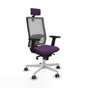 Horna sincro malla gris bali morado brazos 2D base blanca cabecero 2D ruedas 65mm engomadas