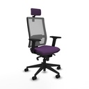 Horna sincro malla gris bali morado brazos 2D base piramidal cabecero 2D ruedas 65mm nailon