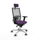 Horna sincro malla gris bali morado brazos 2D base aluminio cabecero 2D ruedas 65mm engomadas