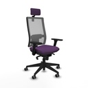 Horna sincro malla gris bali morado brazos 3D base piramidal cabecero 2D ruedas 65mm engomadas