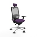 Horna sincro malla gris bali morado brazos 3D base aluminio cabecero 2D ruedas 65mm engomadas