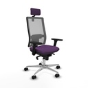 Horna sincro malla gris bali morado brazos 3D base aluminio cabecero 2D ruedas 65mm nailon
