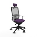 Horna sincro malla gris bali morado brazos blancos base piramidal cabecero 2D ruedas 65mm engomadas