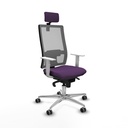 Horna sincro malla gris bali morado brazos blancos base aluminio cabecero 2D ruedas 65mm engomadas