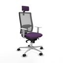 Horna sincro malla gris bali morado brazos blancos base aluminio cabecero 2D ruedas 65mm nailon