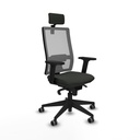Horna sincro malla gris bali negro brazos 2D base piramidal cabecero 2D ruedas 65mm engomadas