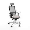 Horna sincro malla gris similpiel blanco brazos 1D base blanca cabecero 2D ruedas 65mm engomadas