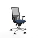Horna sincro malla gris similpiel azul marino brazos 1D base aluminio  ruedas 65mm engomadas