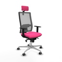 Horna sincro malla gris similpiel rosa brazos 1D base aluminio cabecero 2D ruedas 65mm engomadas