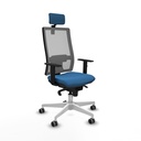 Horna sincro malla gris similpiel azul claro brazos 1D base blanca cabecero 2D ruedas 65mm engomadas