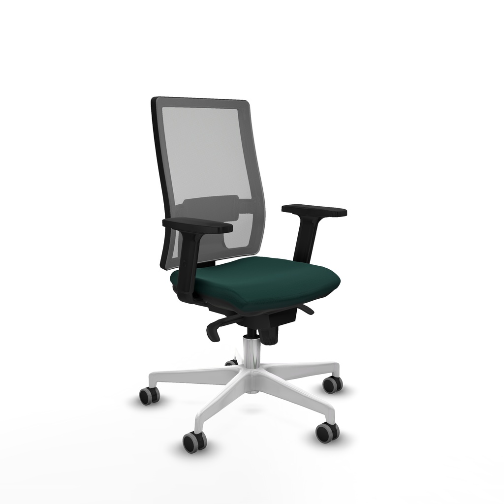 Horna sincro malla gris similpiel verde botella brazos 2D base blanca  ruedas 65mm engomadas
