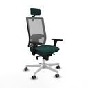 Horna sincro malla gris similpiel verde botella brazos 3D base blanca cabecero 2D ruedas 65mm engomadas