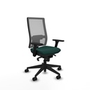 Horna sincro malla gris similpiel verde botella brazos 3D base piramidal  ruedas 65mm nailon