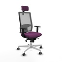 Horna sincro malla gris similpiel morado brazos 1D base blanca cabecero 2D ruedas 65mm engomadas