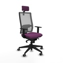 Horna sincro malla gris similpiel morado brazos 1D base piramidal cabecero 2D ruedas 65mm engomadas