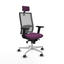 Horna sincro malla gris similpiel morado brazos 2D base blanca cabecero 2D ruedas 65mm engomadas