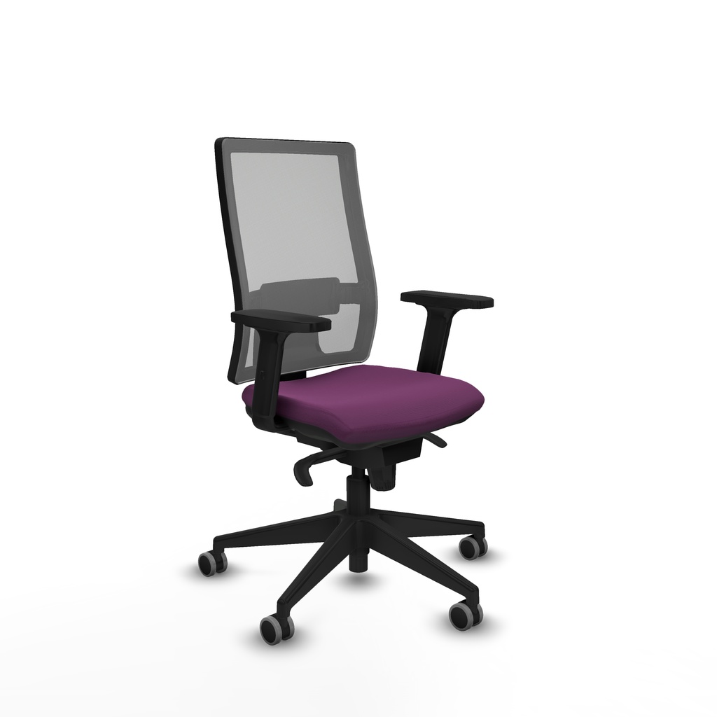 Horna sincro malla gris similpiel morado brazos 2D base piramidal  ruedas 65mm engomadas