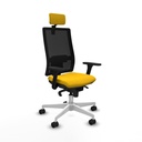 Horna sincro malla negra bali amarillo brazos 3D base blanca cabecero 2D ruedas 65mm nailon