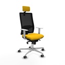 Horna sincro malla negra bali amarillo brazos blancos base aluminio cabecero 2D ruedas 65mm engomadas