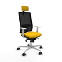 Horna sincro malla negra bali amarillo brazos blancos base aluminio cabecero 2D ruedas 65mm nailon