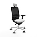 Horna sincro malla negra bali blanco brazos 2D base blanca cabecero 2D ruedas 65mm engomadas
