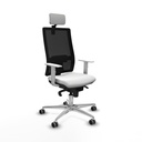 Horna sincro malla negra bali blanco brazos blancos base aluminio cabecero 2D ruedas 65mm engomadas