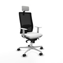 Horna sincro malla negra bali blanco brazos blancos base aluminio cabecero 2D ruedas 65mm nailon
