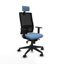 Horna sincro malla negra bali azul cielo brazos 1D base piramidal cabecero 2D ruedas 65mm nailon