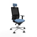 Horna sincro malla negra bali azul cielo brazos 1D base aluminio cabecero 2D ruedas 65mm engomadas
