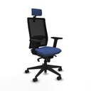 Horna sincro malla negra bali azul marino brazos 2D base piramidal cabecero 2D ruedas 65mm nailon