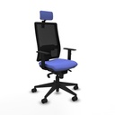 Horna sincro malla negra bali azul claro brazos 1D base piramidal cabecero 2D ruedas 65mm nailon