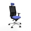 Horna sincro malla negra bali azul claro brazos 1D base aluminio cabecero 2D ruedas 65mm nailon