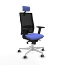 Horna sincro malla negra bali azul claro brazos 2D base blanca cabecero 2D ruedas 65mm engomadas
