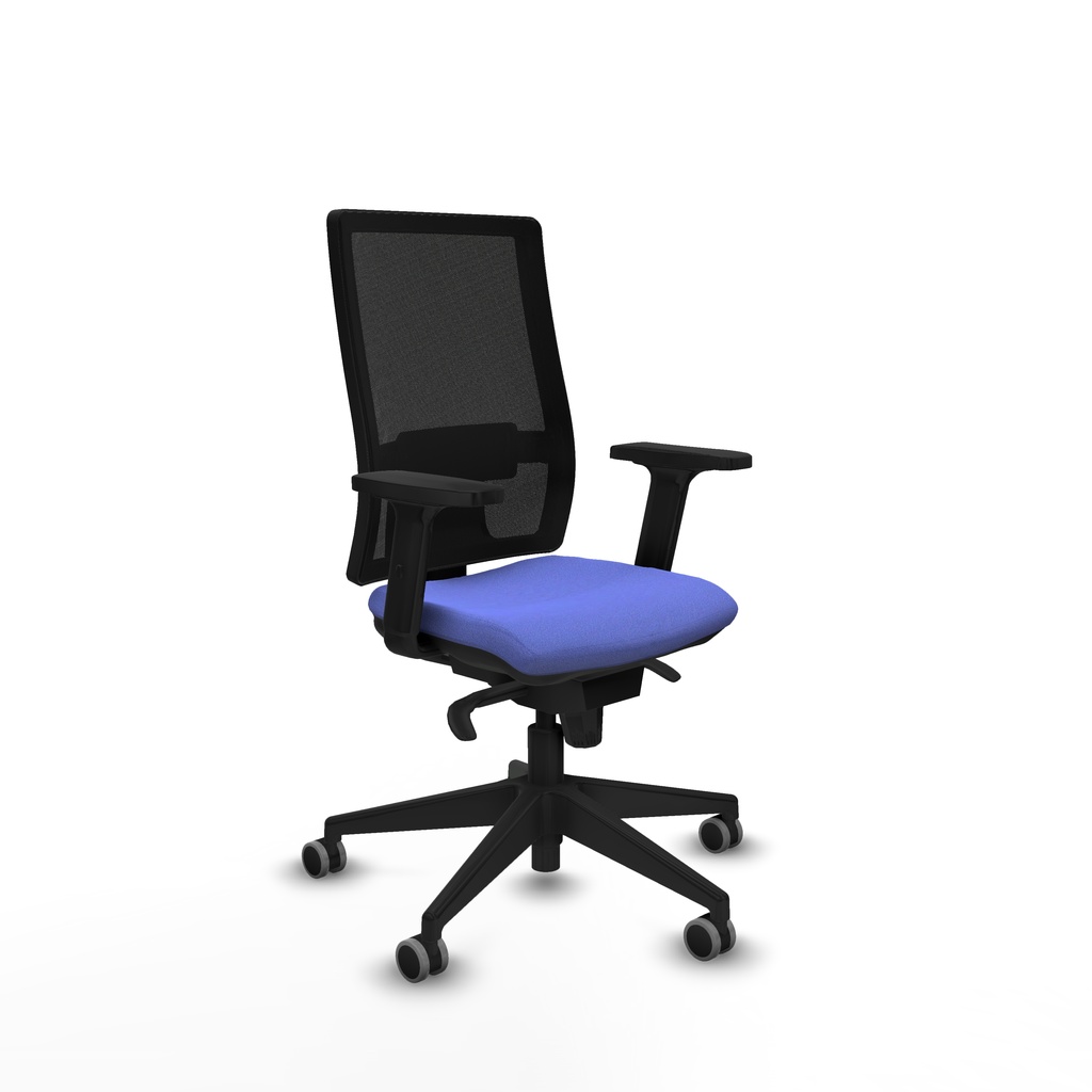 Horna sincro malla negra bali azul claro brazos 2D base piramidal  ruedas 65mm engomadas