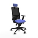 Horna sincro malla negra bali azul claro brazos 2D base piramidal cabecero 2D ruedas 65mm engomadas