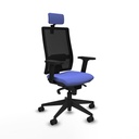 Horna sincro malla negra bali azul claro brazos 2D base piramidal cabecero 2D ruedas 65mm nailon