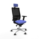 Horna sincro malla negra bali azul claro brazos 2D base aluminio cabecero 2D ruedas 65mm engomadas